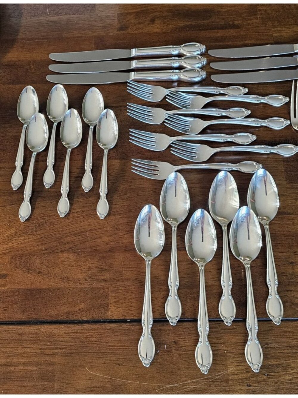 Wm Rogers Precious Mirror Silverplate Set 30pc Service for 6 vintage flatware - Picture 2 of 11